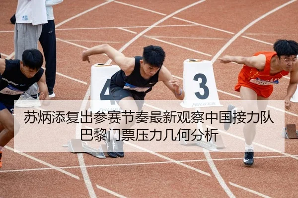 苏炳添复出参赛节奏最新观察中国接力队巴黎门票压力几何分析